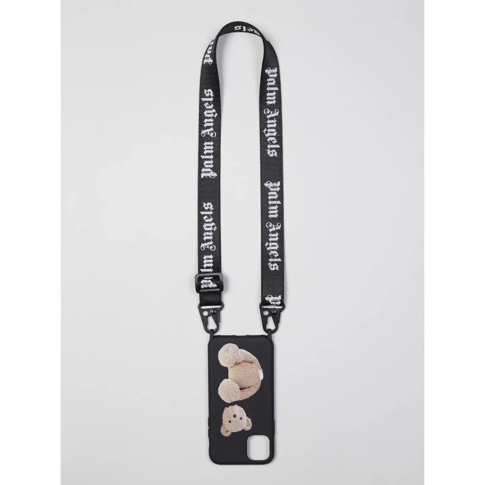 NEW $180 AUTHENTIC BLACK BROWN TEDDY BEAR IPHONE 11 PRO NECK CASE
